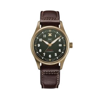 1:19 super klon uhren IWC Piloten Automatik Spitfire 39mm Herrenuhr grün Kalbsleder IW326806