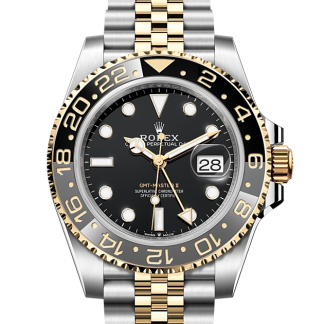 1:2 super gefälschte Uhren Rolex GMT-Master II Austernstahl und Gelbgold M126713GRNR-0001