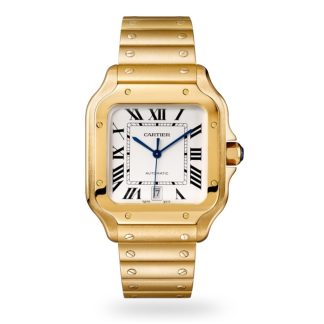 1:22 super gefälschte Uhren Cartier Santos De Cartier Uhr großes Modell Automatikwerk Gelbgold austauschbare Metall- und Lederarmbänder Gelbgold WGSA0029