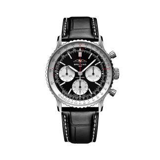 1:25 Super Replik Uhren Breitling Navitimer B01 Chronograph 41mm Herrenuhr schwarz Alligator AB0139211B1P1