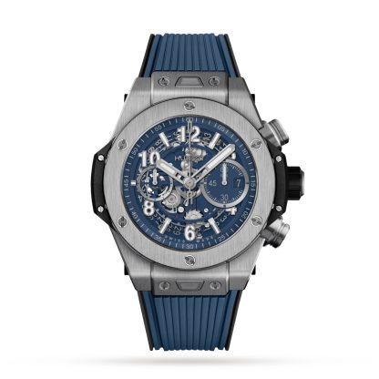 1:44 super gefälschte Uhren Hublot Big Bang Unico Titan Blau 44mm Herrenuhr Gummi 421.NX.5170.RX