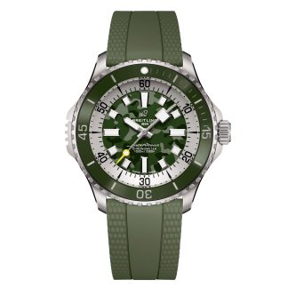 1:50 super gefälschte Uhren Breitling Superocean Automatik Super Diver 46mm Herrenuhr grün Gummi E10379D31L1S1