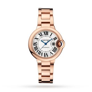 1:9 super gefälschte Uhren Cartier Ballon Bleu De Cartier Uhr 33mm mechanisches Uhrwerk mit automatischem Aufzug Rose Gold Rose Gold WGBB0042