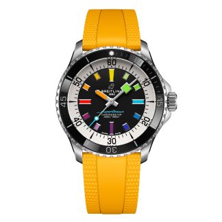 Beste Replik Uhren UK Breitling Superocean Automatic 42mm Herrenuhr Gelb Gummi A17375211B2S4