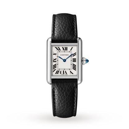 Beste Replik Uhren UK Cartier Tank Must Kleines Modell Quarzwerk Stahl Leder Kalbsleder WSTA0042