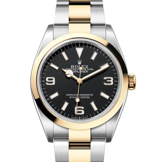 Beste Replik Uhren UK Rolex Explorer 36 Austernstahl und Gelbgold M124273-0001