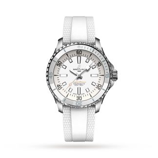 Beste Schweizer Replik Seiten Breitling Superocean Automatic 36 Edelstahl Kautschukband Uhr Gummi A17377211A1S1