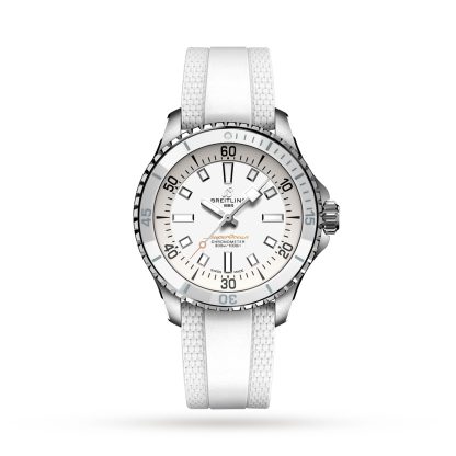 Beste Schweizer Replik Seiten Breitling Superocean Automatic 36 Edelstahl Kautschukband Uhr Gummi A17377211A1S1