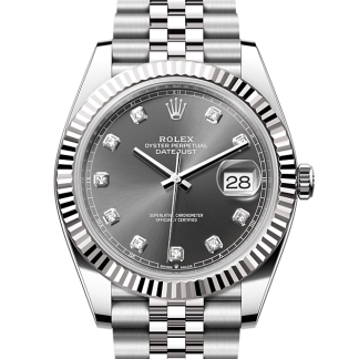 Beste Schweizer Replik-Seiten Rolex Datejust 41 Austernstahl und Weißgold M126334-0006