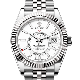 Billigdesigner Rolex Sky-Dweller Austernstahl und Weißgold M336934-0004