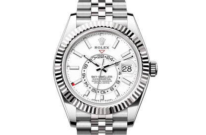 Billigdesigner Rolex Sky-Dweller Austernstahl und Weißgold M336934-0004