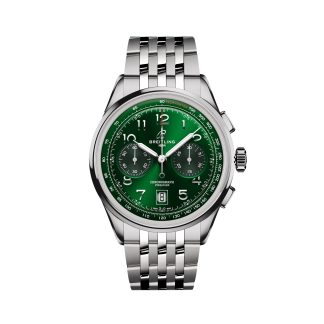 Designer kaufen Breitling Premier B01 Chronograph 42mm Herrenuhr grün Edelstahl Edelstahl AB0145371L1A1