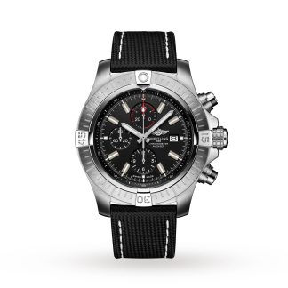 Designer kaufen Breitling Super Avenger Chronograph 48 Edelstahl Lederband Uhr Stoff A13375101B1X2