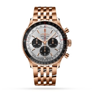 Frauen Schweizer Replik-Uhren Breitling Navitimer B01 Chronograph 46 18k Rotgold Uhr 18ct Rose Gold RB0137241G1R1