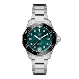 Frauen Schweizer Replik-Uhren TAG Heuer Aquaracer Professional 300 36mm Damenuhr Grün Edelstahl WBP231G.BA0618