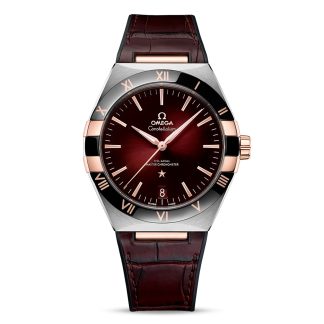 Großhandel Designer Omega Constellation Co-Axial Master Chronometer 41mm Herrenuhr rot Leder O13123412111001