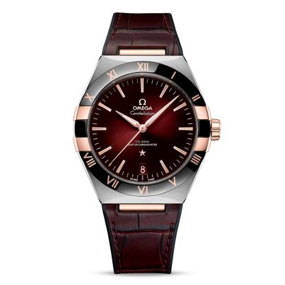 Großhandel Designer Omega Constellation Co-Axial Master Chronometer 41mm Herrenuhr rot Leder O13123412111001