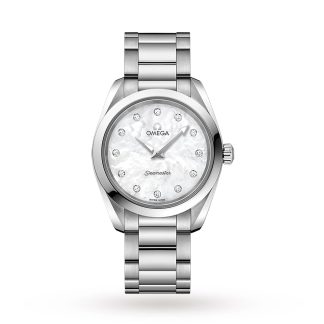 Großhandel Designer Omega Seamaster Aqua Terra 150M Damen 28mm Quarz Diamond Dot Uhr Edelstahl O22010286055001