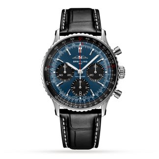 Großhandel Luxus Breitling Navitimer B01 Chronograph 41 Blau Uhr Alligator AB0139241C1P1