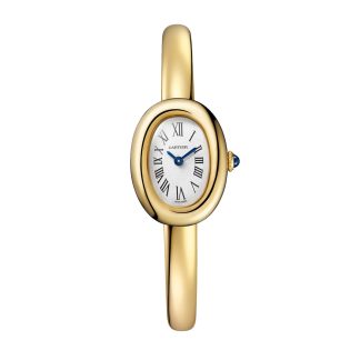 Großhandel Luxus Cartier Baignoire De Cartier Uhr Mini Modell Quarzwerk 18K Gelbgold Gelbgold WGBA0035