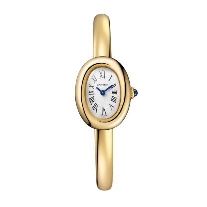 Großhandel Luxus Cartier Baignoire De Cartier Uhr Mini Modell Quarzwerk 18K Gelbgold Gelbgold WGBA0035