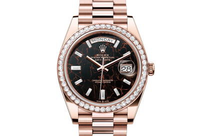 Großhandelsdesigner Rolex Day-Date 40 Everose-Gold und Diamanten M228345RBR-0016