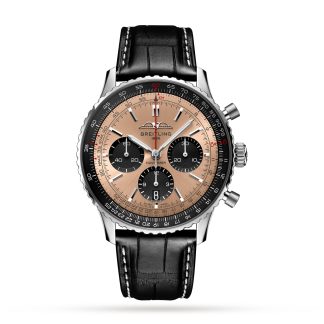 Hochwertige Designer Breitling Navitimer B01 Chronograph 43 Kupfer Uhr Alligator AB0138241K1P1