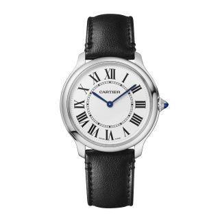 Hochwertige Designer Cartier Ronde Must De Cartier Uhr 36mm Hohe Autonomie Quarzwerk (ca. 8 Jahre) Stahl Kunstleder WSRN0031