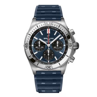 Luxus hoher Qualität Breitling Chronomat B01 Chronograph 42mm Herrenuhr blau Gummi AB0134101C1S1