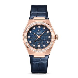 Luxus hoher Qualität Omega Constellation Co-Axial Master Chronometer 29mm Damenuhr blau Leder O13158292099006