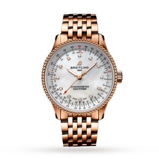 Luxus kaufen Breitling Navitimer Automatic 35 18ct Rotgold Perlmutt Uhr 18ct Rose Gold R17395211A1R1