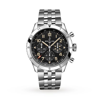 Luxus kaufen Breitling Super AVI B04 Chronograph GMT 46 P-51 Mustang Uhr aus Edelstahl AB04453A1B1A1