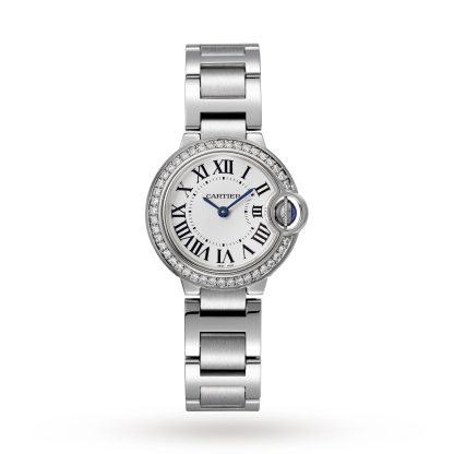 Luxus kaufen Cartier Ballon Bleu De Cartier Uhr 28mm Quarzwerk Stahl Diamanten Stahl W4BB0015