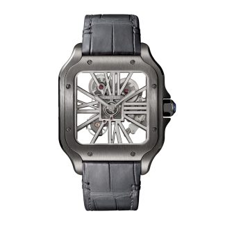 Luxus kaufen Cartier Santos De Cartier Skelett Uhr Alligator WHSA0009