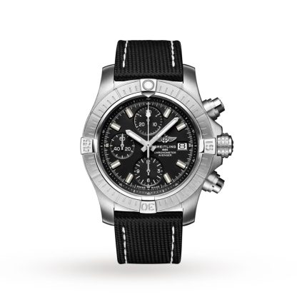 Männer Schweizer Replik-Uhren Breitling Avenger Chronograph 43 Edelstahl Lederarmband Uhr Stoff A13385101B1X2