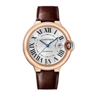 Männer Schweizer Replik-Uhren Cartier Ballon Bleu De Cartier Uhr 40mm Automatikwerk Rose Gold Leder Alligator WGBB0035