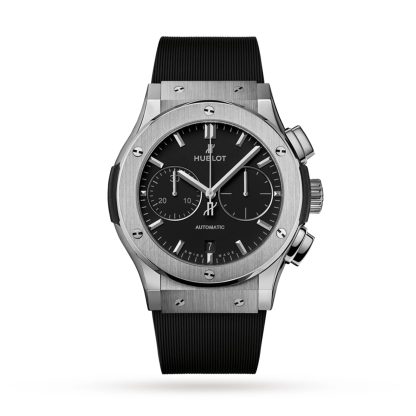 Männer Schweizer Replik-Uhren Hublot Classic Fushion Chronograph Titan 45mm Gummi 521.NX.1171.RX