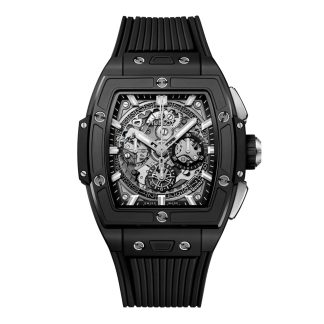 Männer Schweizer Replik-Uhren Hublot Spirit Of Big Bang Black Magic 42mm Herrenuhr schwarz Gummi 642.CI.0170.RX