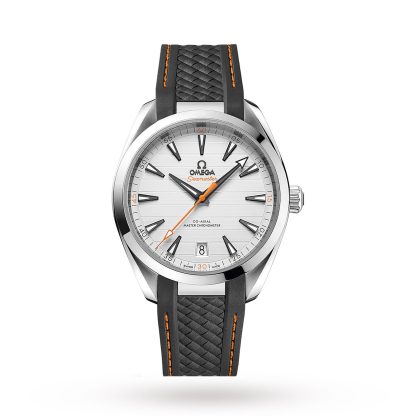 Männer Schweizer Replik-Uhren Omega Seamaster Aqua Terra 150M Herren Silber Zifferblatt 41mm Automatik Co-Axial Herrenuhr Gummi O22012412102002