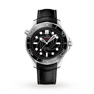 Männer Schweizer Replik-Uhren Omega Seamaster Diver 300m Master Co-Axial Chronograph James Bond 007 Nummerierte Ausgabe Leder O21093422001001