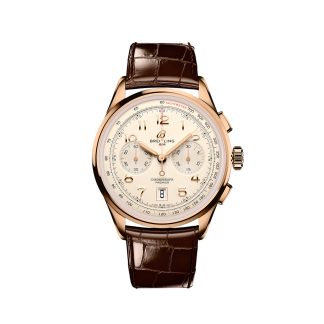 Mode-Luxus Breitling Premier B01 Chronograph 42mm Herrenuhr Creme Alligator RB0145371G1P1