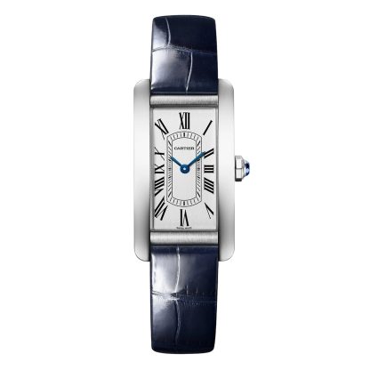 Mode-Luxus Cartier Tank Américaine Uhr kleines Modell Quarzwerk Stahl Leder Alligator WSTA0082