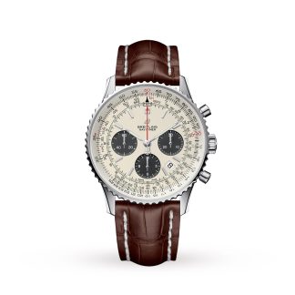 Modedesigner Breitling Navitimer 1 B01 Chronograph Herrenuhr Alligator AB0121211G1P1