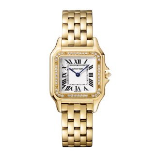 Modedesigner Cartier Panthère De Cartier Uhr Medium Modell Quarzwerk Gelbgold Diamanten Gelbgold WJPN0016