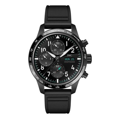 Modedesigner IWC Pilot Performance Chronograph 41mm Mercedes AMG Petronas Formula OneTM Team Herrenuhr schwarz Gummi IW388306