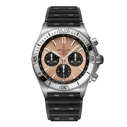 Replik Designer Breitling Chronomat B01 Chronograph 42mm Herrenuhr Kupfer Gummi AB0134101K1S1