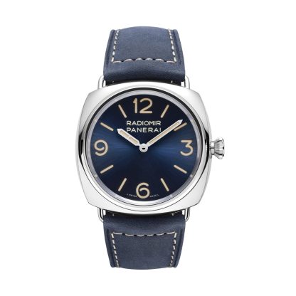 Replik Designer Panerai Radiomir Officine 45mm Herrenuhr blau Kalbsleder PAM01383