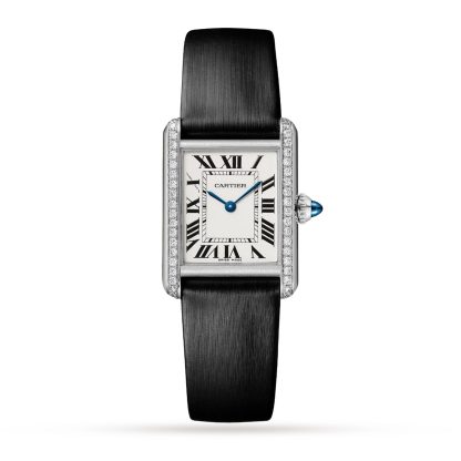 Replik Handgelenk Cartier Tank muss Uhr kleines Modell Quarzwerk Stahl Kalbsleder W4TA0016