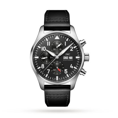 Replik Handgelenk IWC Fliegeruhr Chronograph 43mm Herrenuhr Leder IW378001