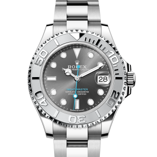 Replik Handgelenk Rolex Yacht-Master 37 Austernstahl und Platin M268622-0002